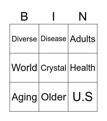 Health and Diseases Bingo Card