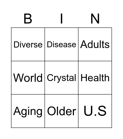 Health and Diseases Bingo Card