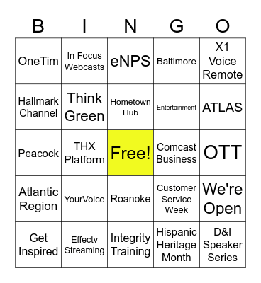 Effectv Bingo Card