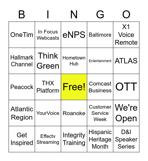 Effectv Bingo Card