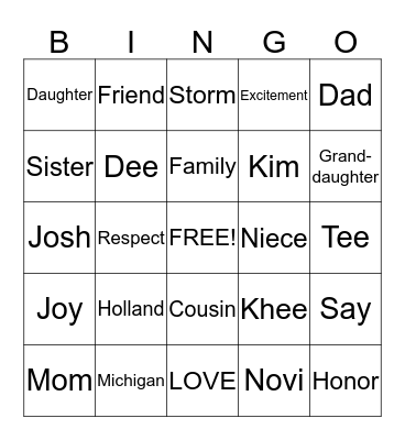 "Mento Be" BINGO Card