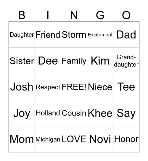 "Mento Be" BINGO Card