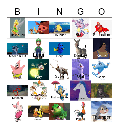SIDEKICK Bingo! Bingo Card