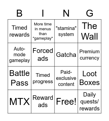 P2W BINGO Card