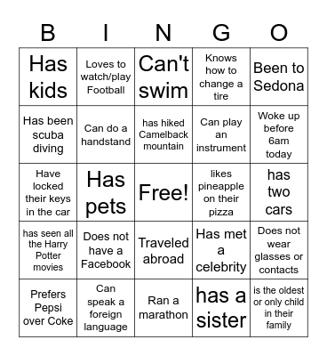 All In Bingo Card