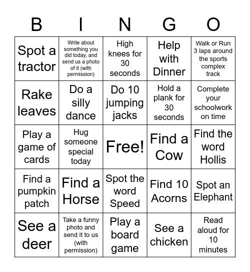 Parks & Rec Bingo Card