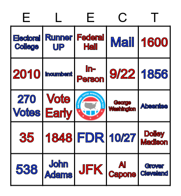 Presidental Election Bingo Card