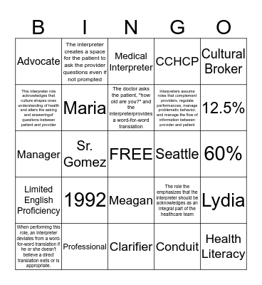 Bingo Card