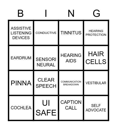 Walden Place Healthy Hearing! Bingo Card