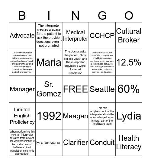 Bingo Card