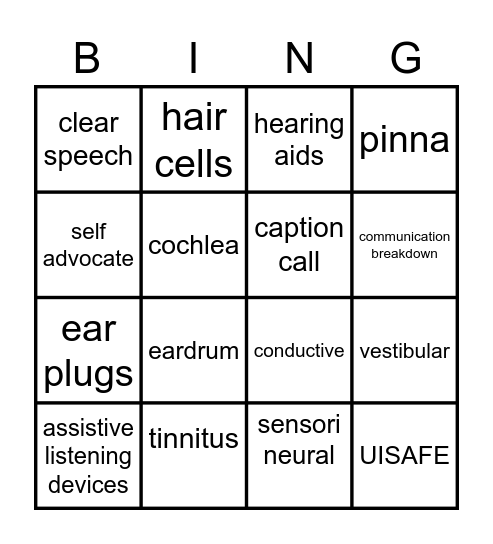 HEALTHY HEARING! Bingo Card