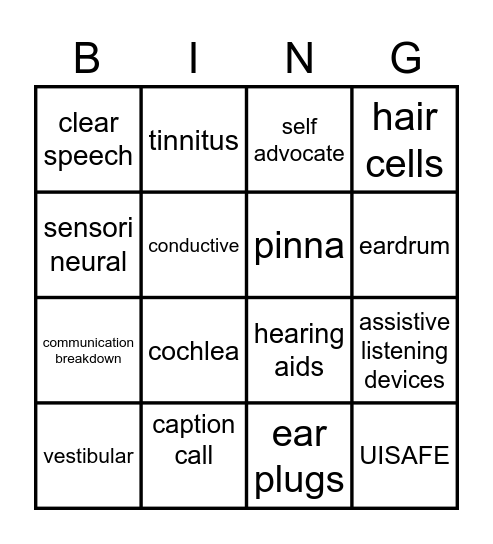 HEALTHY HEARING! Bingo Card