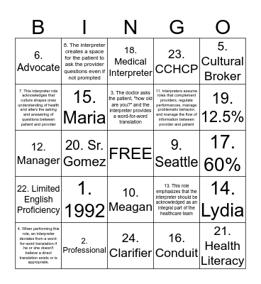 Bingo Card