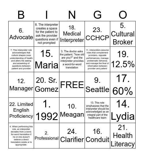 Bingo Card