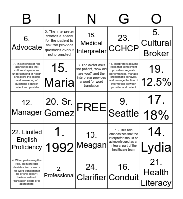 Bingo Card