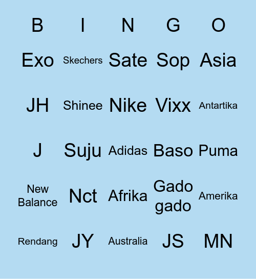 Seonho Bingo Card