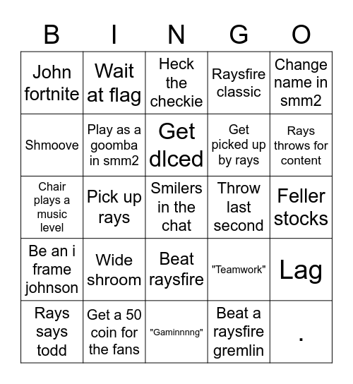 Gremlin Bingo Card