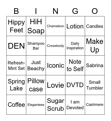 DVTD Bingo Card