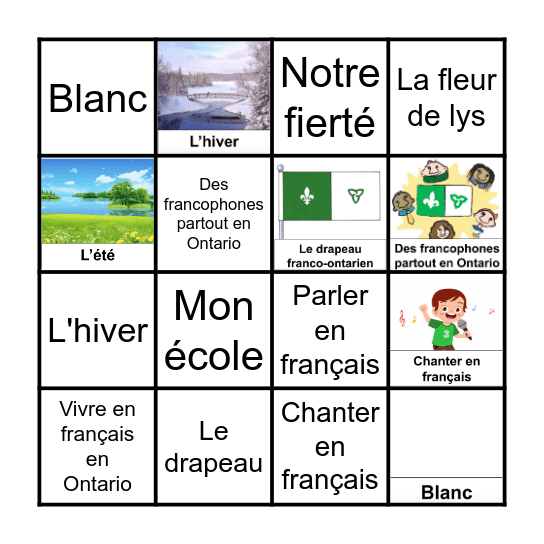 Journée des Franco-Ontariens et Franco-Ontariennes Bingo Card