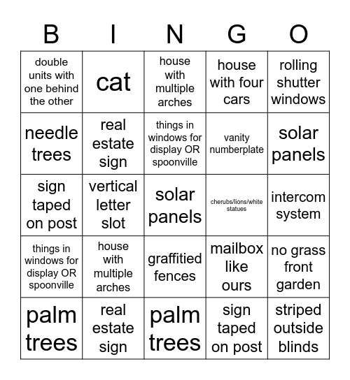 Walking Bingo Card