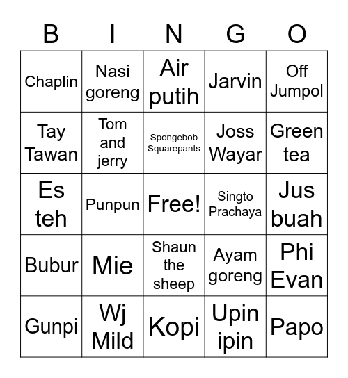 Pun 🌹 Bingo Card