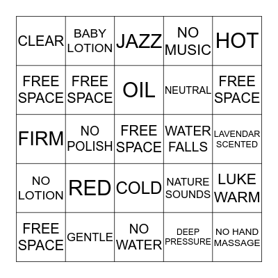 Pamper Me Please Bingo Card