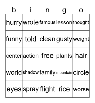 Bingo Card