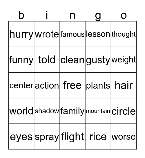 Bingo Card