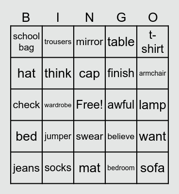 Week 19 : 21-25 September, 2020 Bingo Card