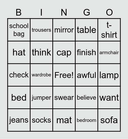 Week 19 : 21-25 September, 2020 Bingo Card