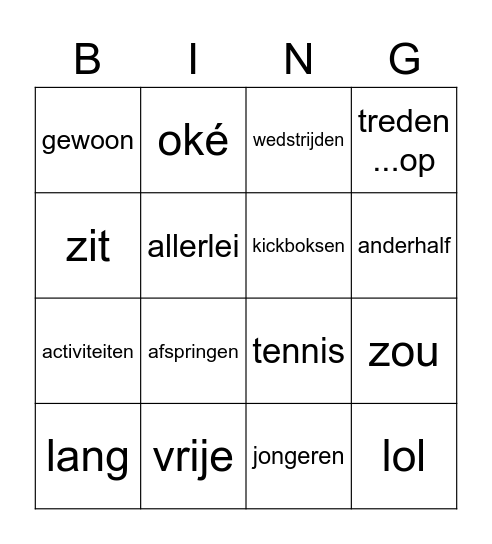 DISK H12 Bingo Card