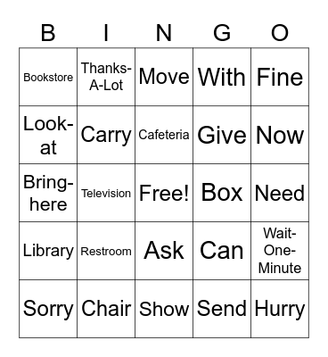 ASL Bingo Card