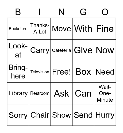 ASL Bingo Card