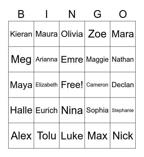 Solo Choir Fact Scavenger Hunt Bingo Card