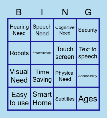 Future technology Bingo Card