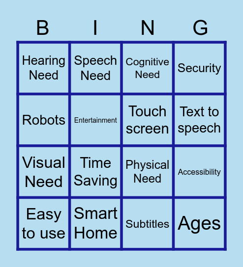 Future technology Bingo Card