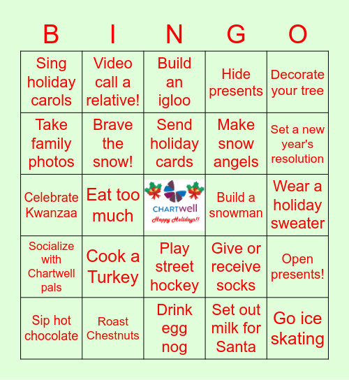 Comp/Benefits Holiday BINGO!! Bingo Card