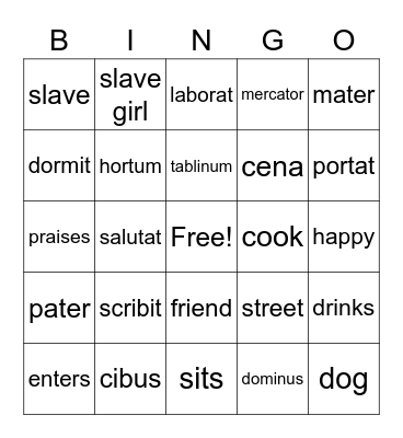 CLC Stage 1 & 2 Vocabulary Bingo Card