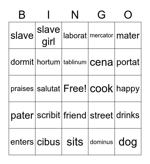 CLC Stage 1 & 2 Vocabulary Bingo Card