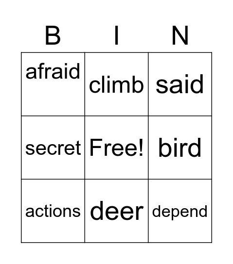 Unit 1 Week 1 Bingo Card