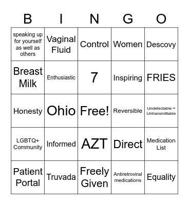 Living Positive Summit Bingo Card