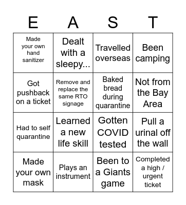 Central East Bingo Card