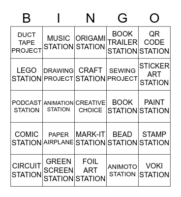 MAKERSPACES Bingo Card