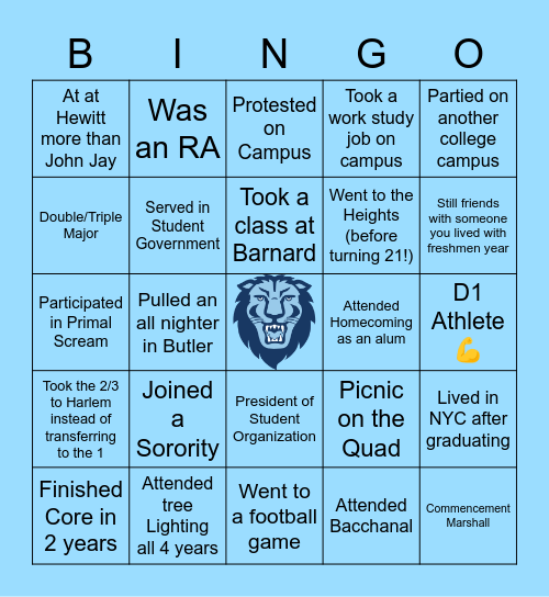 CCW BINGO! Bingo Card