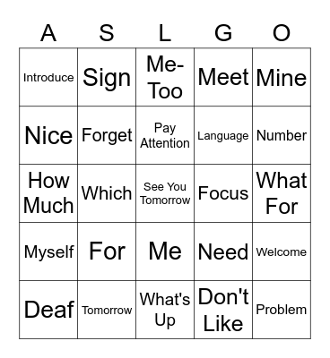 Introductions List 4 Bingo Card