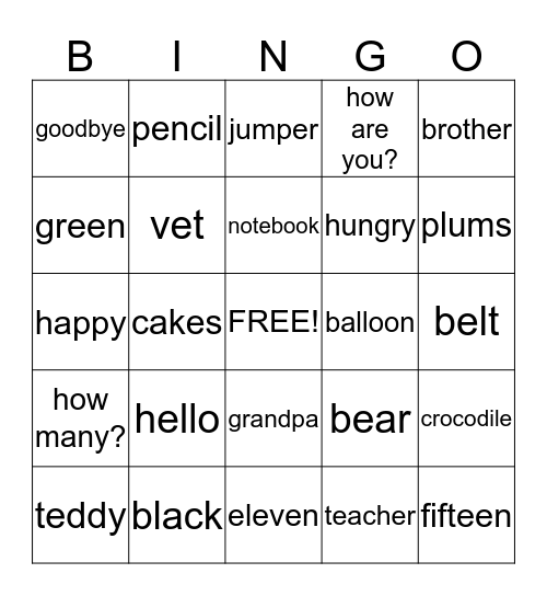 Bingo for Makar Bingo Card