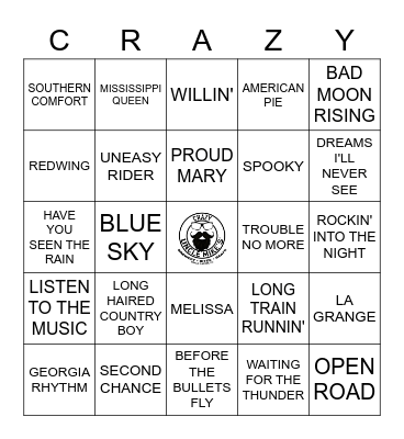 SOUTHERN ROCK 2 Bingo Card