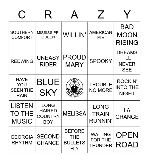 SOUTHERN ROCK 2 Bingo Card