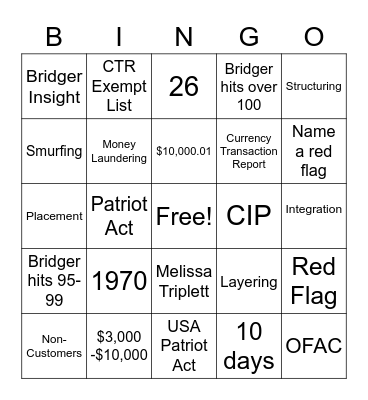 BSA BINGO Card