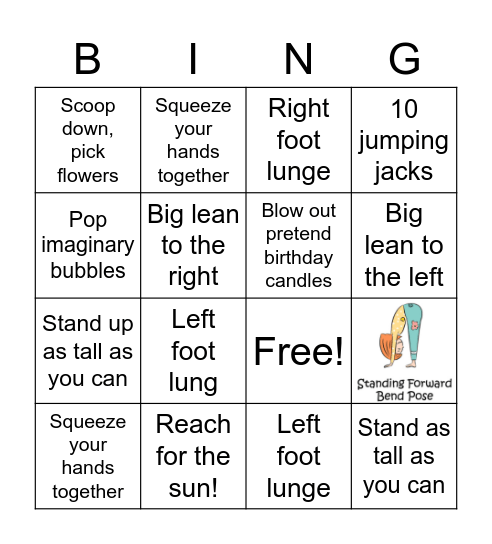 Movement Bingo Card